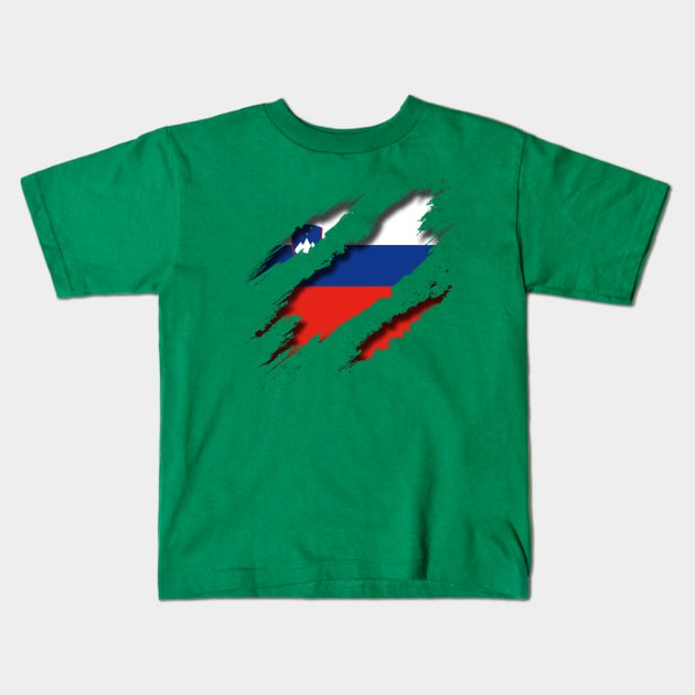 Slovenia Shredding Kids T-Shirt by blackcheetah